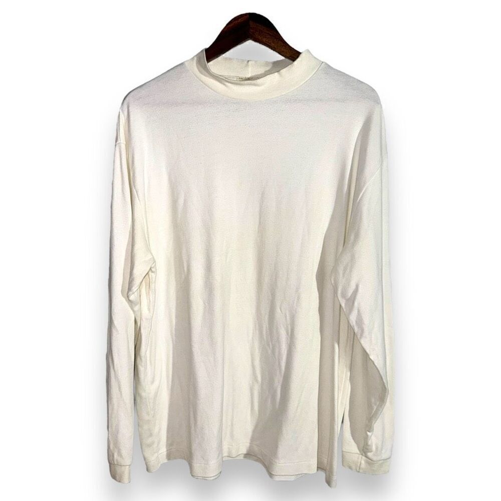 L.L. Bean White Made in USA Mockneck Sweater XL